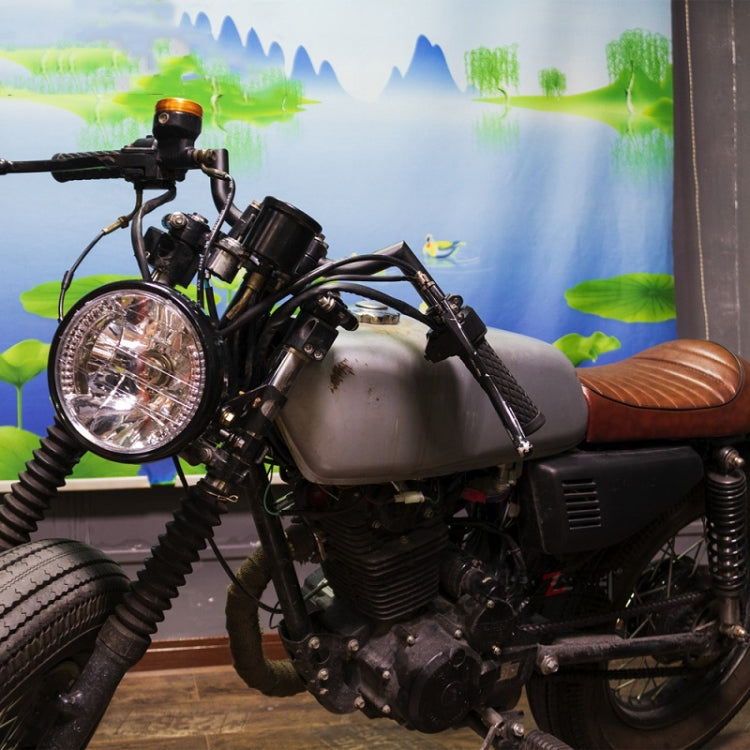 Motorcycle 7 Inch LED Headlamp Angel Ring Steering Function With Bracket(Shock Absorber Diameter 28-36mm) by buy2fix