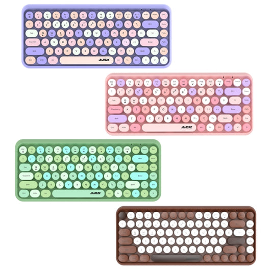 Ajazz 308I 84 Keys Tablet Computer Notebook Home Office Punk Bluetooth Keyboard(Milk Tea Color) by Ajazz