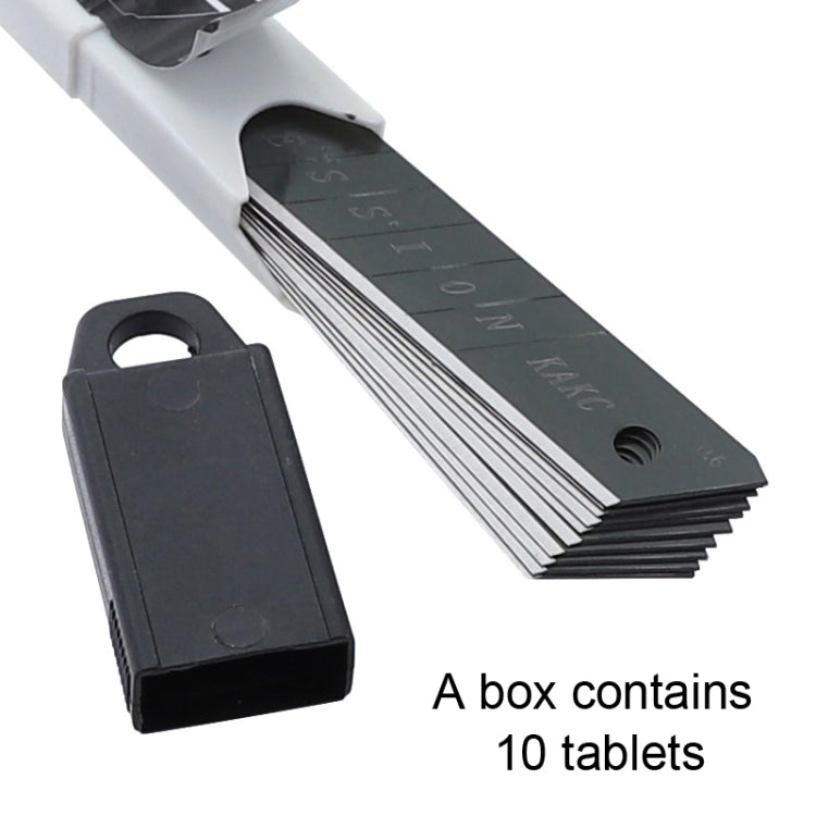 KAKC-18 Black Blade Cutter Blade 18mm Wall Cutter Blade, Specification: 10pcs /Box - Gadgets by buy2fix | Online Shopping UK | buy2fix