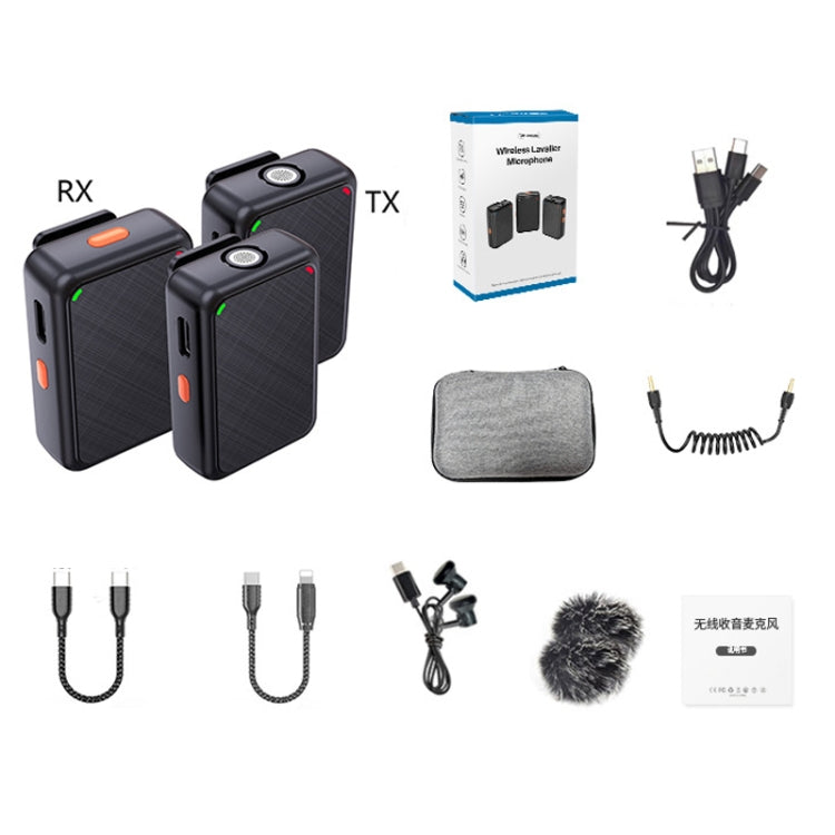 APEXEL APL-MIC009 One For Two Outdoor Live Noise Canceling Microphone(Black) by APEXEL