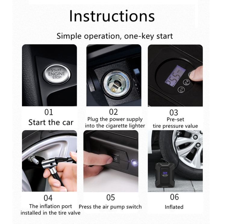 SUITU ST-818 DC 12V Wired Car Air Pump Tire Inflator With LED Lighting Digital Display Model - Inflatable Pump by SUITU | Online Shopping UK | buy2fix
