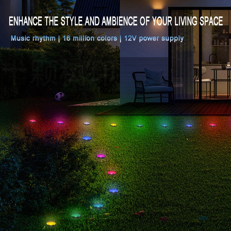 SKS-JZ-13 DC 12V 10m 15 LEDs Bluetooth RGB Lawn Light String Waterproof LED Buried Lights US Plug - Buried Lights by buy2fix | Online Shopping UK | buy2fix