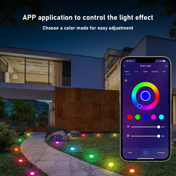 SKS-JZ-13 DC 12V 10m 15 LEDs Bluetooth RGB Lawn Light String Waterproof LED Buried Lights AU Plug - Buried Lights by buy2fix | Online Shopping UK | buy2fix