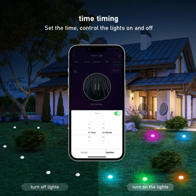 SKS-JZ-13 DC 12V 10m 15 LEDs Bluetooth RGB Lawn Light String Waterproof LED Buried Lights AU Plug - Buried Lights by buy2fix | Online Shopping UK | buy2fix