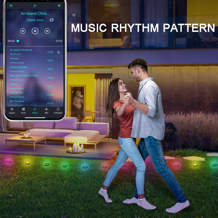SKS-JZ-13 DC 12V 10m 15 LEDs Bluetooth RGB Lawn Light String Waterproof LED Buried Lights US Plug - Buried Lights by buy2fix | Online Shopping UK | buy2fix