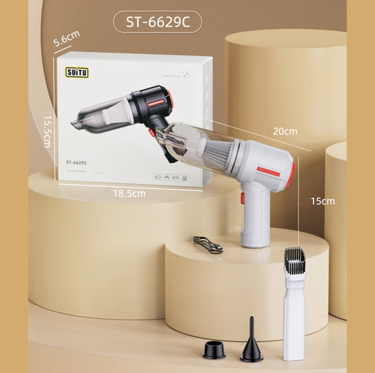 SUITU ST-6629 3 In 1 5500pa Car Wireless Vacuum Cleaner Blowing Suction And Pumping 3 Modes White -USB Cable - Vacuum Cleaner by SUITU | Online Shopping UK | buy2fix