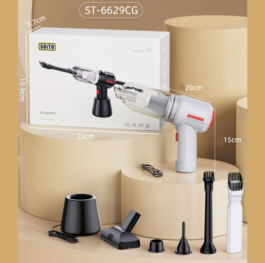 SUITU ST-6629 3 In 1 5500pa Car Wireless Vacuum Cleaner Blowing Suction And Pumping 3 Modes White -Seat Charge - Vacuum Cleaner by SUITU | Online Shopping UK | buy2fix