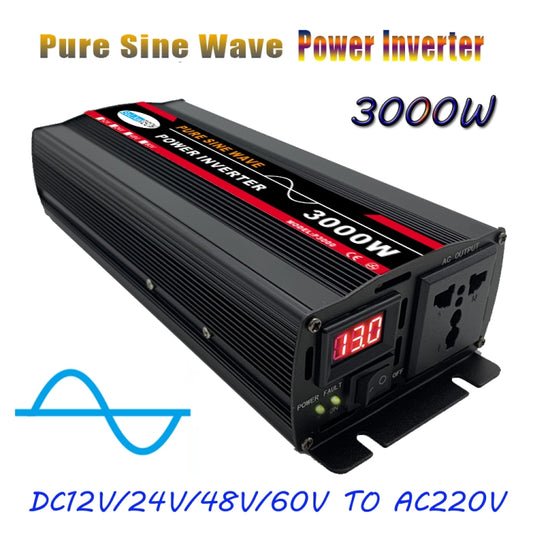 3000W (Actual 500W) 60V to 220V High Power Car Sine Wave Inverter Power Converter - Pure Sine Wave by buy2fix | Online Shopping UK | buy2fix
