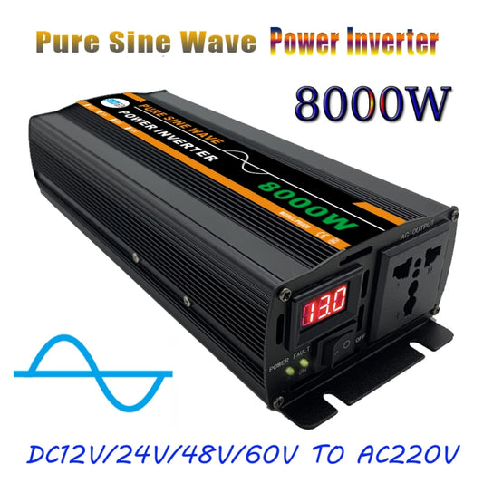 8000W (Actual 1300W) 12V to 220V High Power Car Sine Wave Inverter Power Converter - Pure Sine Wave by buy2fix | Online Shopping UK | buy2fix