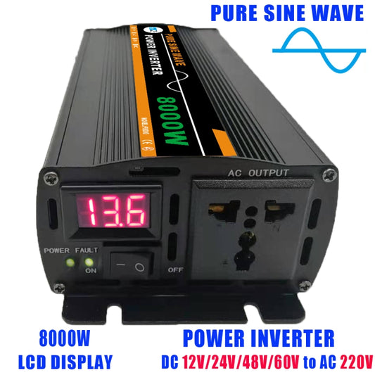 8000W (Actual 1300W) 24V to 220V High Power Car Sine Wave Inverter Power Converter - Pure Sine Wave by buy2fix | Online Shopping UK | buy2fix