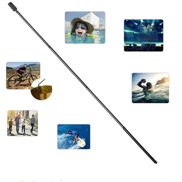 3m Carbon Fiber Extended Monopod Invisible Selfie Stick For Insta360 / DJI Action / GoPro / Xiao Yi Sports Camera - Extendable Pole by buy2fix | Online Shopping UK | buy2fix