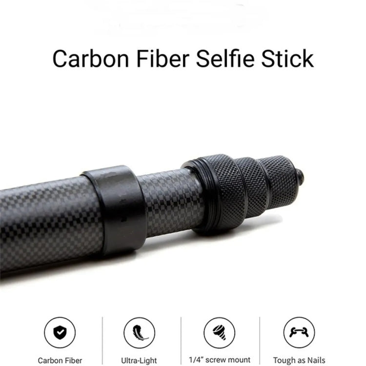 3m Carbon Fiber Extended Monopod Invisible Selfie Stick For Insta360 / DJI Action / GoPro / Xiao Yi Sports Camera - Extendable Pole by buy2fix | Online Shopping UK | buy2fix
