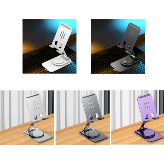 Desktop 360-degree Rotating Foldable Mobile Phone Holder, Color: Carbon Steel White by buy2fix