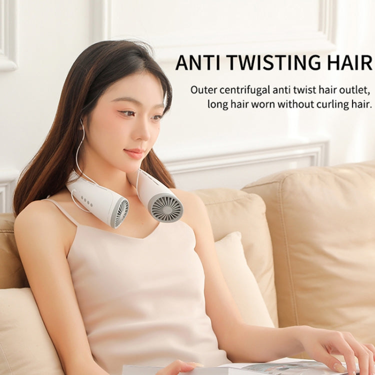 U-23 Ultra-Long Battery Life Outdoor Mute USB Bluetooth Hanging Neck Fan(blue) by buy2fix