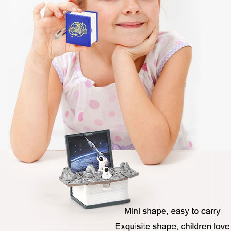 Stereo Folding Book Keychain Kids Educational Toys(Space Astronaut Blue) by buy2fix