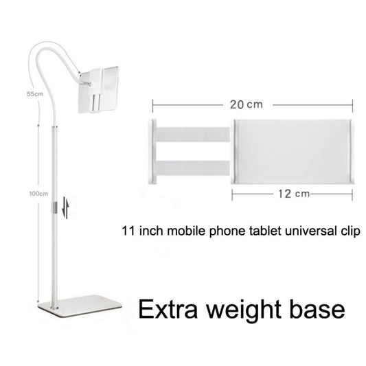 155cm Mobile Phone Tablet Live Broadcast Bedside Lifting Bracket Telescopic Floor Stand (White) by buy2fix