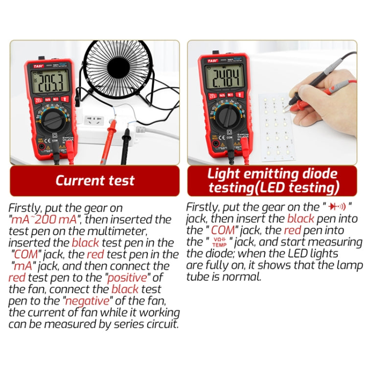 TASI TA801A Digital Multimeter Fully Automatic Multifunctional Digital Current Meter(Manual Model, Without Capacitor Measurement) by TASI
