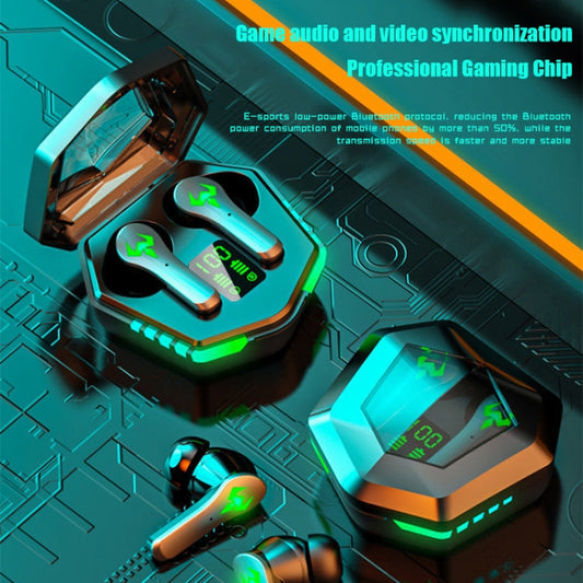 N35 TWS Colorful Light In-Ear Low Latency Wireless Bluetooth Game Earphones, Style: Digital Display by buy2fix
