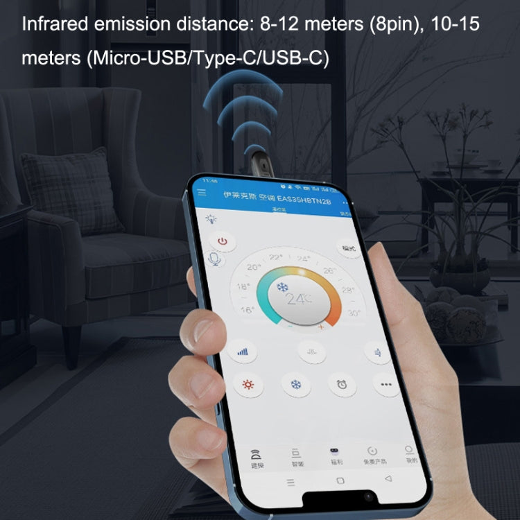 R10 Phone Smart Infrared Transmitter Learning Type Long Distance Remote Control, Interface: 8 Pin - Phone Remote Control by buy2fix | Online Shopping UK | buy2fix