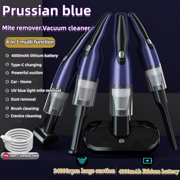 4 In 1 12000pa Wireless Mini Handheld Car Vacuum Cleaner Mite Remover(Red) - Vacuum Cleaner by buy2fix | Online Shopping UK | buy2fix