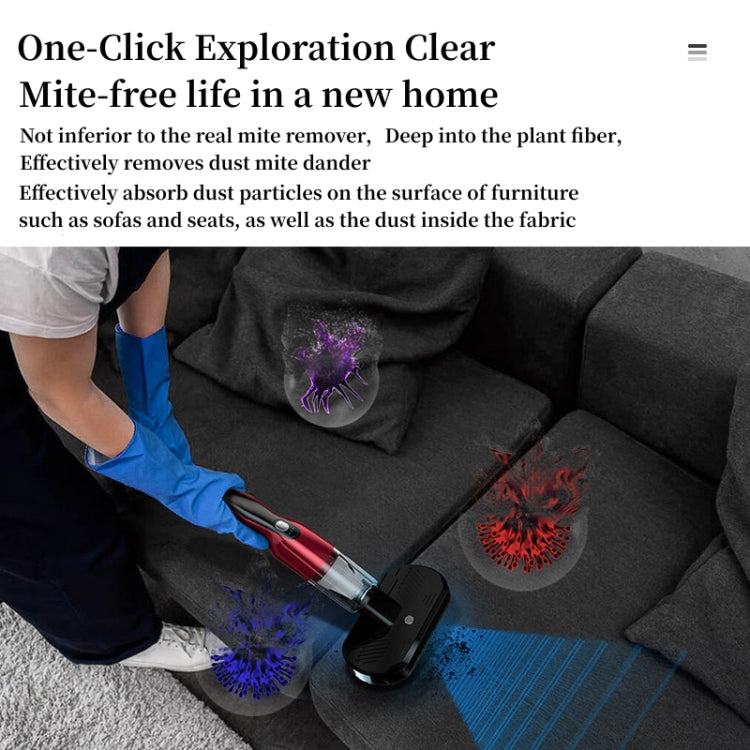 4 In 1 12000pa Wireless Mini Handheld Car Vacuum Cleaner Mite Remover(Red) - Vacuum Cleaner by buy2fix | Online Shopping UK | buy2fix