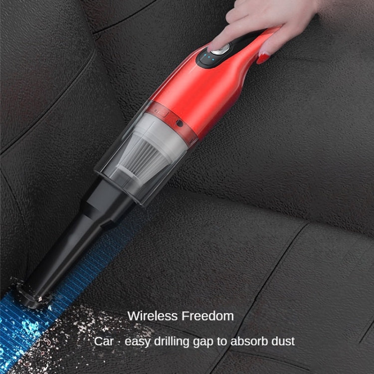 4 In 1 12000pa Wireless Mini Handheld Car Vacuum Cleaner Mite Remover(Red) - Vacuum Cleaner by buy2fix | Online Shopping UK | buy2fix