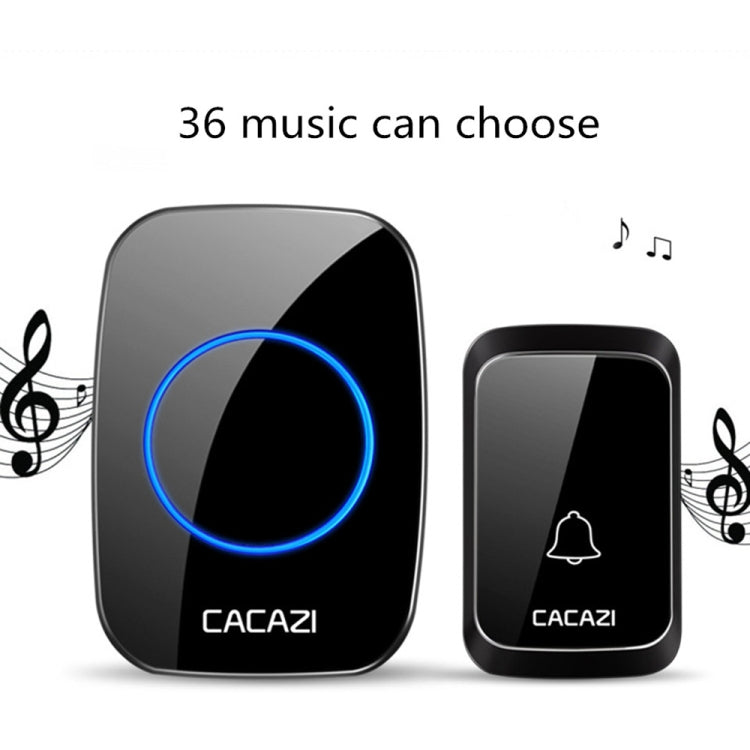 CACAZI A06-DC 1 to 2 Battery Smart Home Wireless Waterproof Doorbell(White) - Wireless Doorbell by CACAZI | Online Shopping UK | buy2fix
