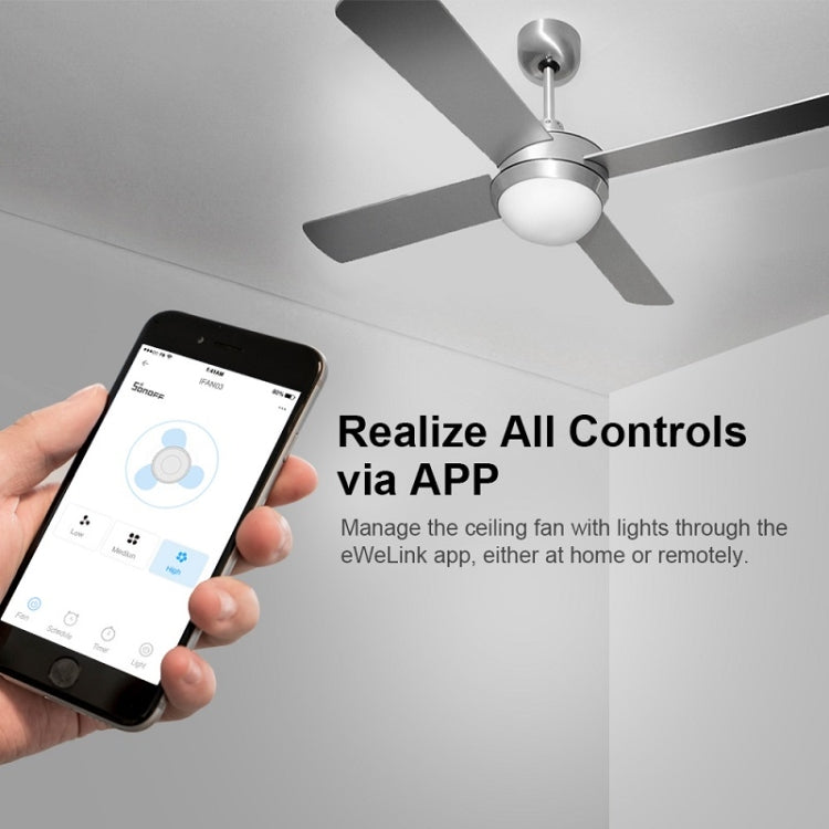 SONOFF iFan04-H APP Remote Control Smart Fan Light Switch Support Tmall Genie(220V-240V) - Smart Switch by buy2fix | Online Shopping UK | buy2fix