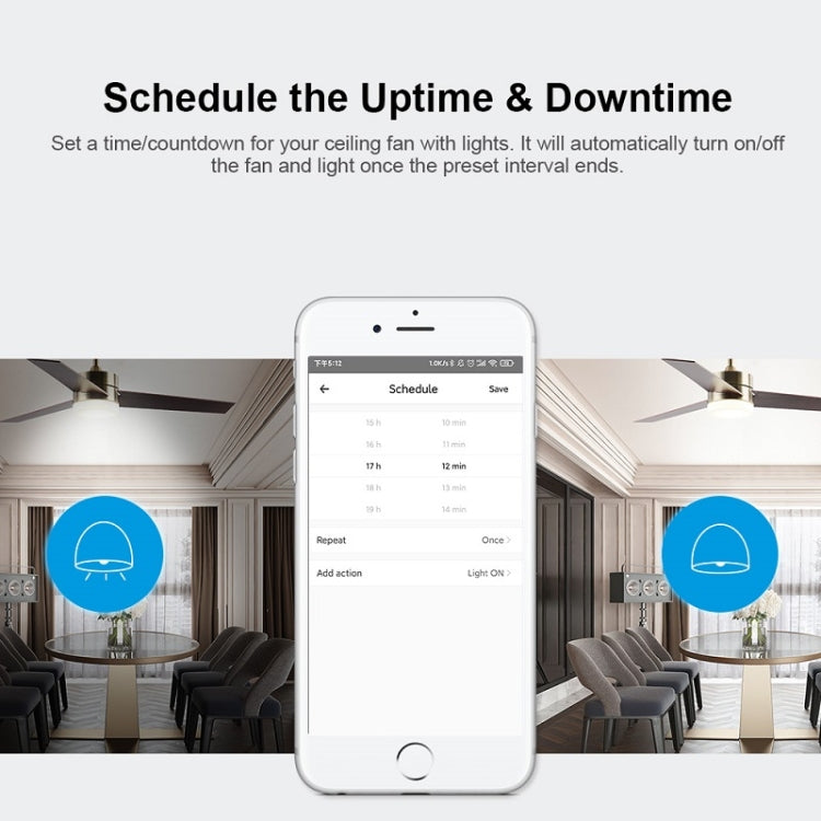 SONOFF iFan04-H APP Remote Control Smart Fan Light Switch Support Tmall Genie(220V-240V) - Smart Switch by buy2fix | Online Shopping UK | buy2fix