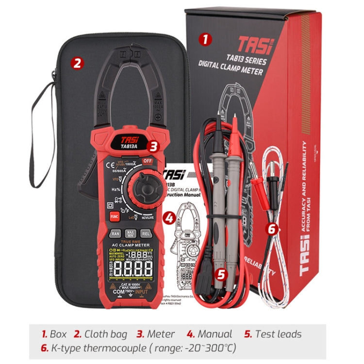 TASI TA813A Clamp Meter High Accuracy AC DC Voltage Ammeter by TASI