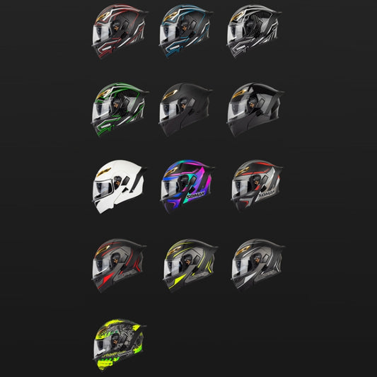 SOMAN Motorcycle Dual Lens Riding Peel-Off Full Coverage Helmet, Size: L(Black Gray Track) by SOMAN