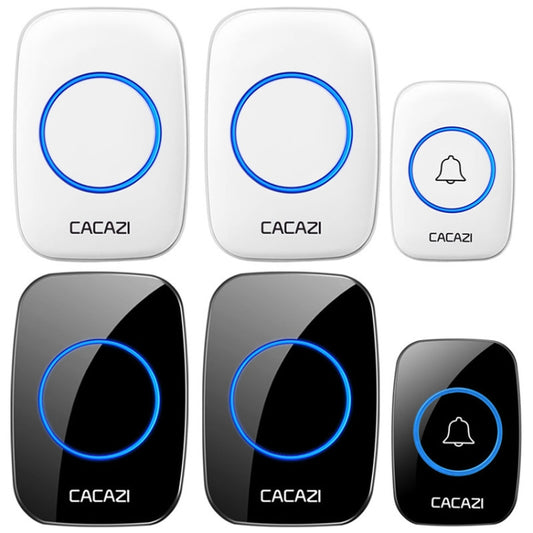 CACAZI A10DC 1 To 2 Battery Type Home Smart Waterproof Electronic Wireless Doorbell(Black) by CACAZI