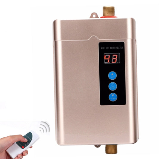 EU Plug 4000W Electric Water Heater With Remote Control Adjustable Temperate(Gold) by buy2fix