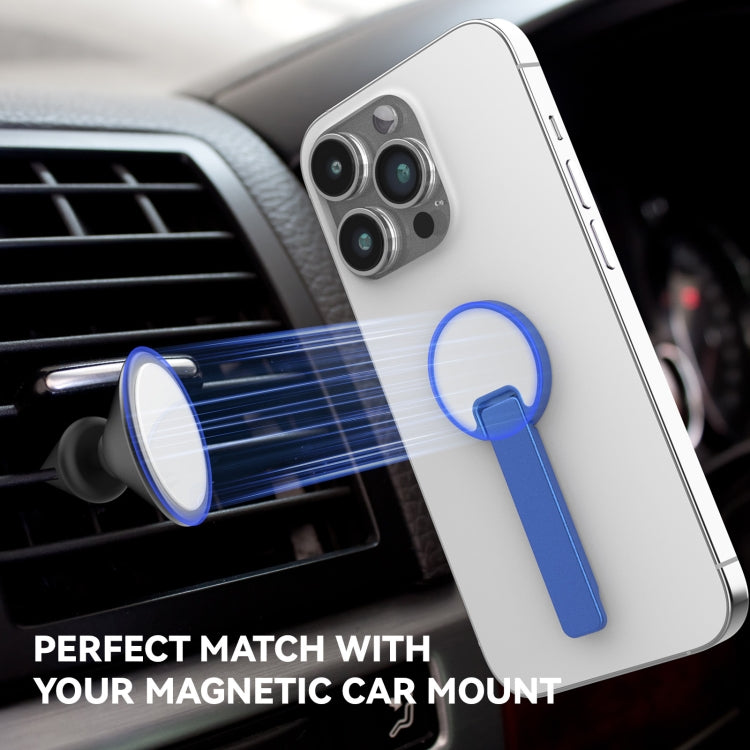 Aluminum Alloy Mobile Phone Bracket Ultra-thin Rotating Back Stick Lollipop Mirror Bracket(Blue) by buy2fix