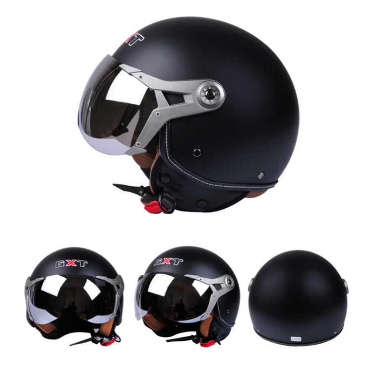 GXT Electric Vehicle Half Cover Helmet Four Seasons Retro Helmet, Size: M(Cement Gray) by GXT