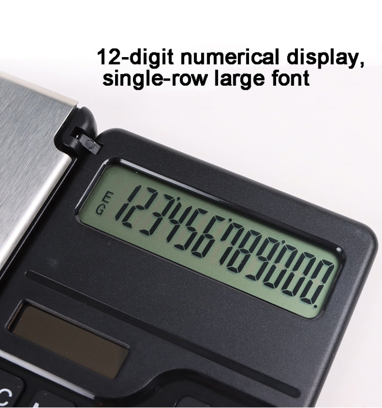 0.1g/1kg Kitchen Digital Scale Pocket Scale With Solar Calculator(Black) - Jewelry Scales by buy2fix | Online Shopping UK | buy2fix