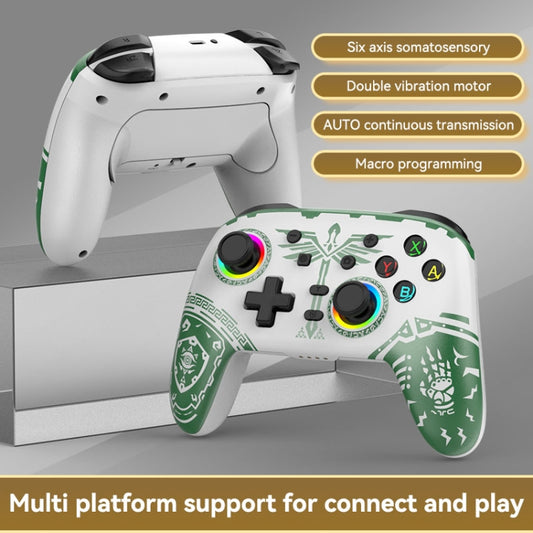 Wireless Bluetooth Somatosensory Vibration Gamepad for Nintendo Switch/Switch PRO, Color: White Green by buy2fix