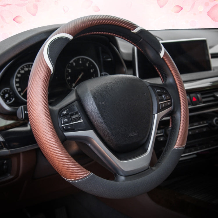 38cm Cute Rabbit Women Cartoon Car Steering Wheel Cover, Color: Round Black Boffee - Steering Wheel Accessories by buy2fix | Online Shopping UK | buy2fix