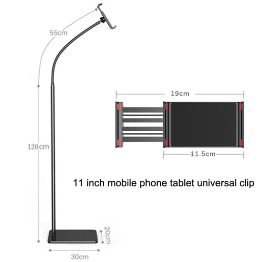 175cm Mobile Phone Tablet Live Broadcast Bedside Lifting Bracket Floor Model (Black) by buy2fix