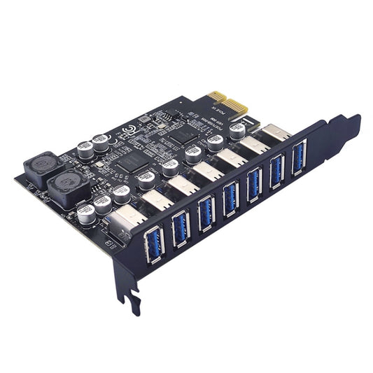 PCE7USB-R05 PCI-E To USB 3.2 GEN1 7-Port 19PIN Expansion Card Super Speed 5Gbps - Add-on Cards by buy2fix | Online Shopping UK | buy2fix