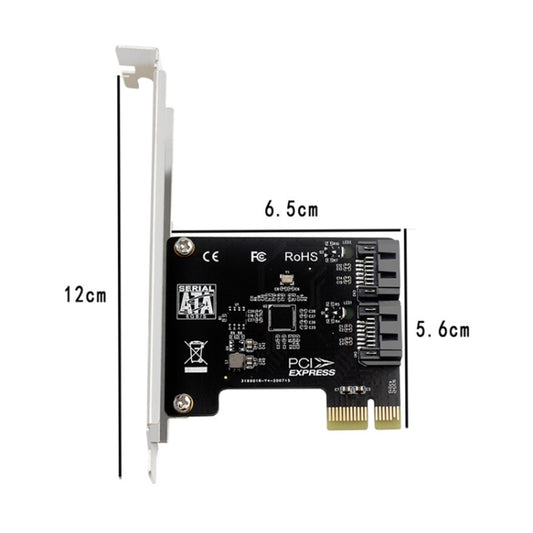 PCIE 2 Port SATA 3.0 Expansion Card 6Gbps Computer Desktop Chassis Conversion Card by buy2fix