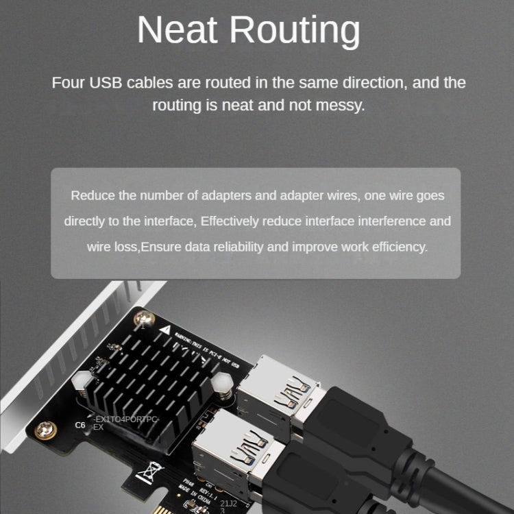 PCIE To PCI-E4 Port USB3.0 Expansion Card Graphics Card Extension(Half High Baffle) by buy2fix