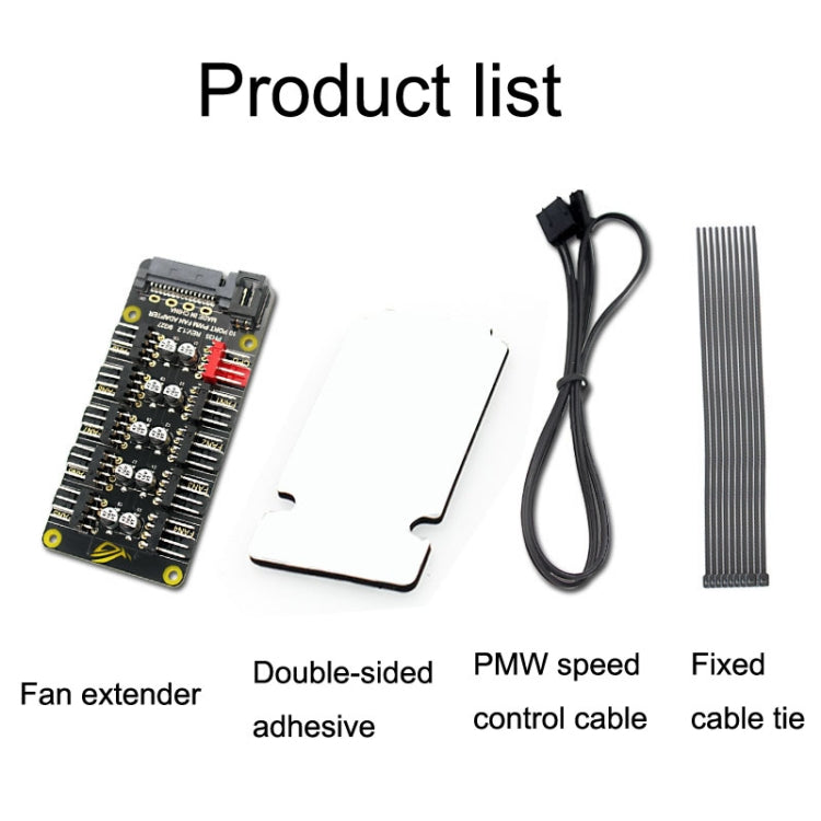 PWM Fan Hub Desktop Computer CPU Fan Expander Supports 3Pin&4Pin(Black) by buy2fix
