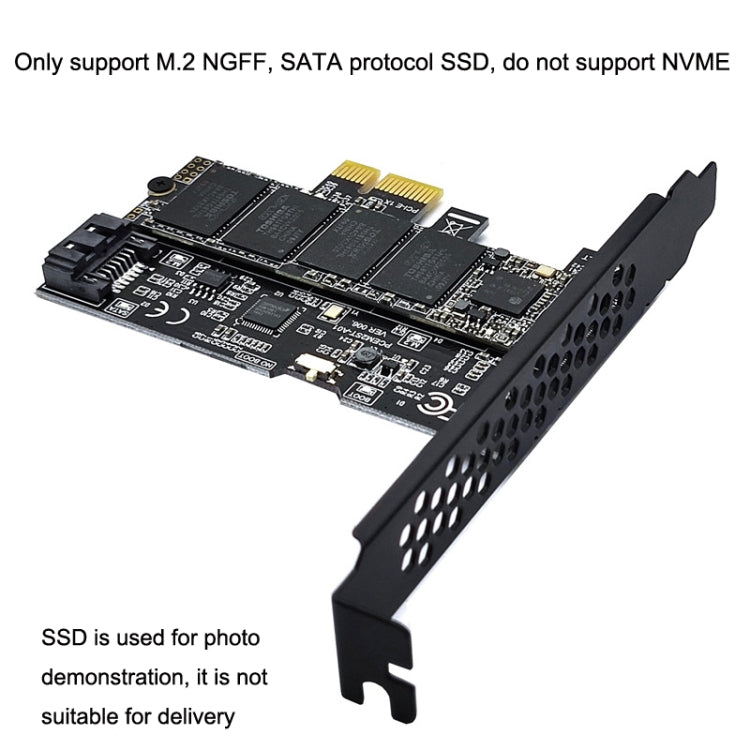 PCI-E to SATA3.0+M2 NGFF Expansion Card 6G Hard Disk Transfer Card(Black) by buy2fix