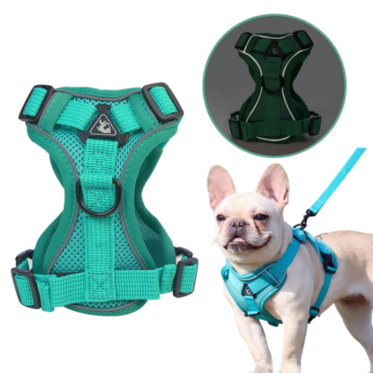 Pet Vest Harness + Traction Rope Set Reflective Breathable Dog Cat Harness, Size: M(Pink) by buy2fix