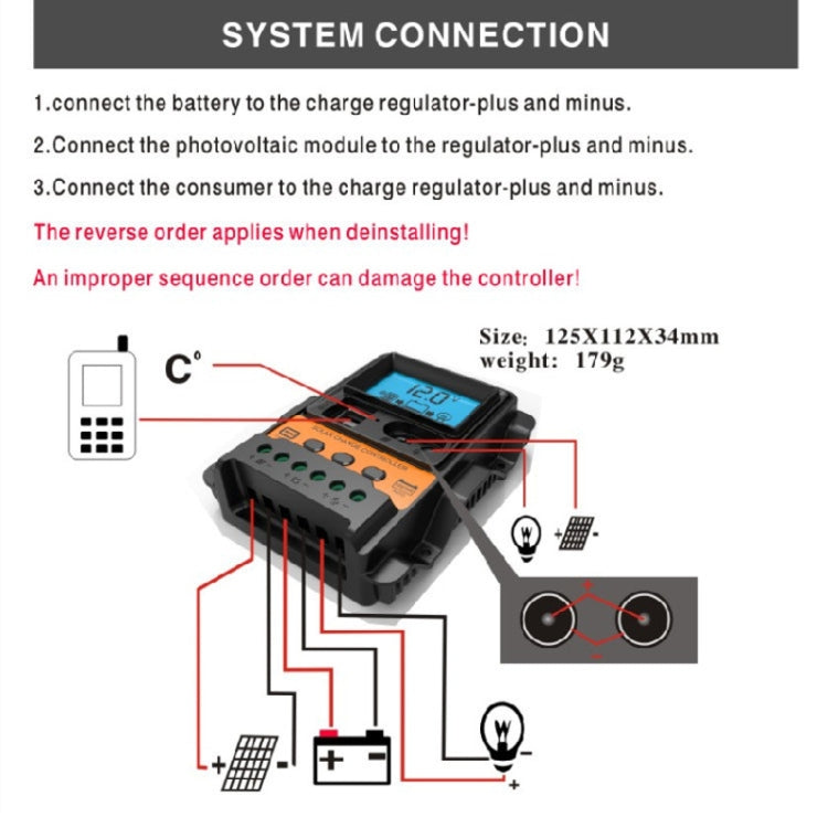 Dual DC Current 12V/24V Solar Controller LCD PWM Photovoltaic Power Generation Controller(30A) - Others by buy2fix | Online Shopping UK | buy2fix