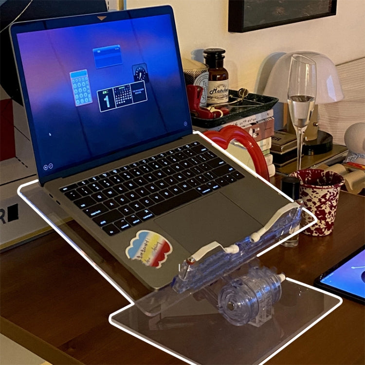 Student Desktop Reading Rack Transparent Acrylic Tablet Stand, Style: B Model by buy2fix