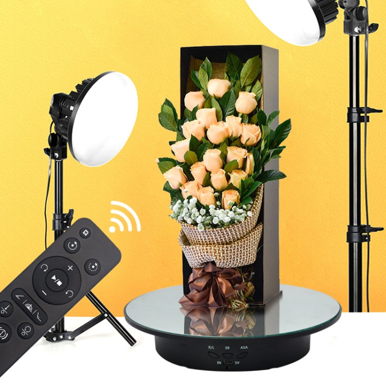 20cm Remote Control Electric Turntable Live Shooting Rotating Display Stand(Black) by buy2fix