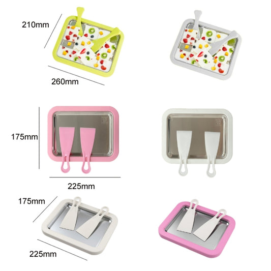 Mini Household Fried Yogurt Machine Children Homemade DIY Fried Ice Tray, Color: Stainless Steel Green 26x21cm by buy2fix