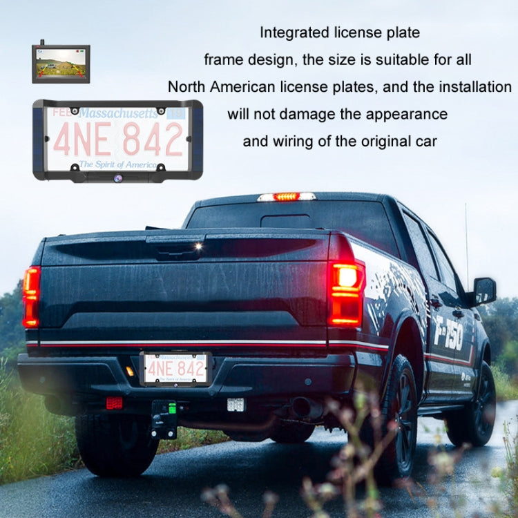 Solar Integrated License Plate Wireless Transmission Camera Reversing Display by buy2fix